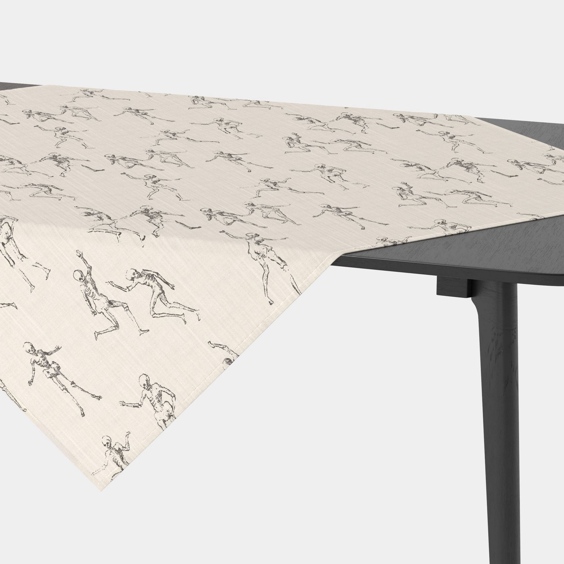 50"x50" Halloween Skeletons Sheer Gauze Table Throw Cream - Threshold™"