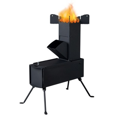 Karl Home | 39 in. Black Metal Patio Round Fire Pit with Grill