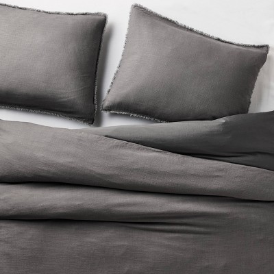 Heavyweight Linen Blend Duvet Cover & Pillow Sham Set - Casaluna - Thumbnail 2