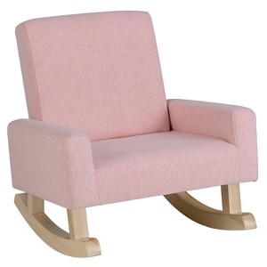 Infans Kids Rocking Chair Children Armchair Linen Upholstered Sofa w/ Solid Wood Legs - 1 of 4
