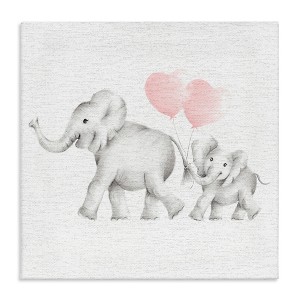 Stupell Industries Elephant Family with Pink Balloons, 17" x 17" - 1 of 4
