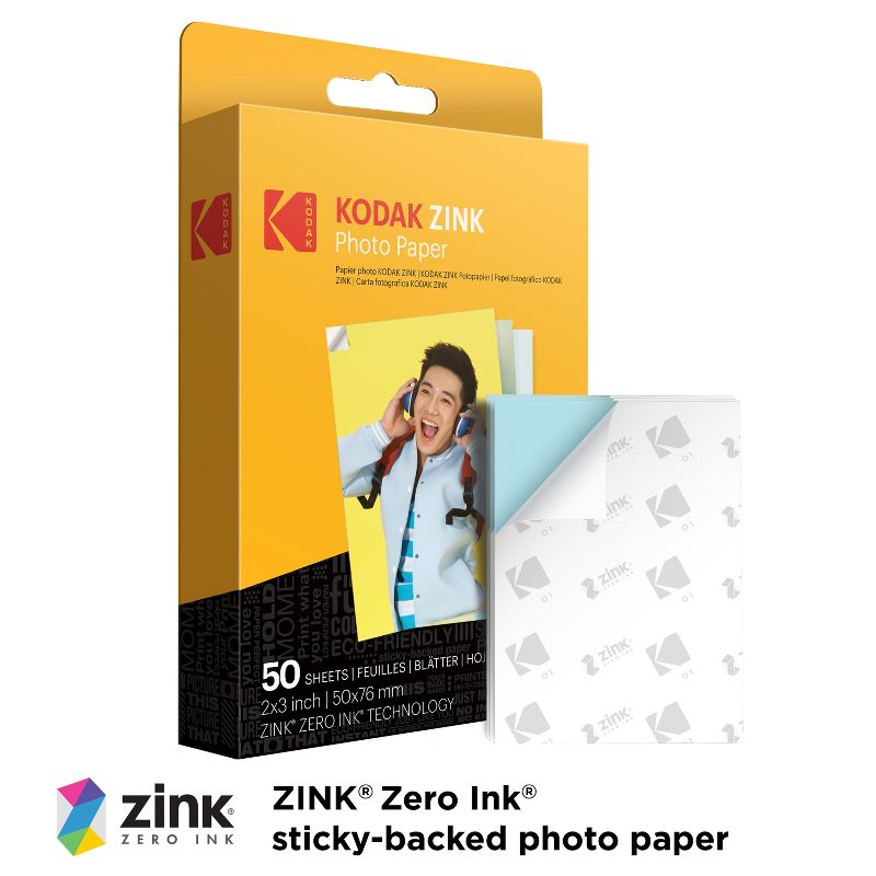 Kodak 2"x3" Premium Zink Photo Paper  Compatible with Kodak Smile, Kodak Step, PRINTOMATIC, 2 of 6