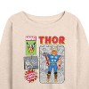 Women's - Marvel - Thor Action Figure Lightweight French Terry Wide Neck Long Sleeve Shirt - 2 of 4