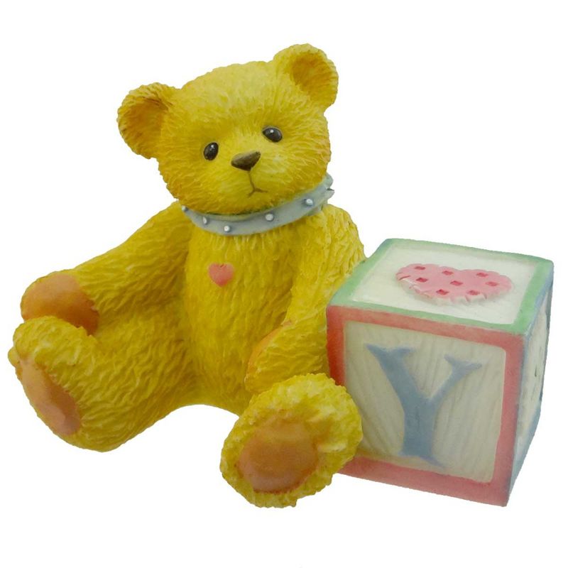 Cherished Teddies Bear With Abc Block Letter Y Teddy Bear Miniature Block  -  Decorative Figurines, 1 of 3