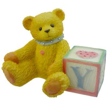 Cherished Teddies Bear With Abc Block Letter Y Teddy Bear Miniature Block  -  Decorative Figurines