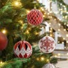 Shatterproof Christmas Ball Ornaments 16-Pack, Large Plastic Baubles for Tree, Wreath, Garland, Holiday Decor, Red/White - 4 of 4