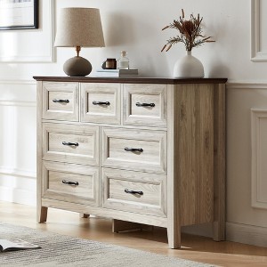 Drawers Dresser for Bedroom, Wood Bedroom Dresser Farmhouse Drawer Chest - 1 of 4