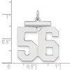 Black Bow Jewelry Sterling Silver, Athletic Collection, Large Polished Number 56 Pendant - 2 of 3