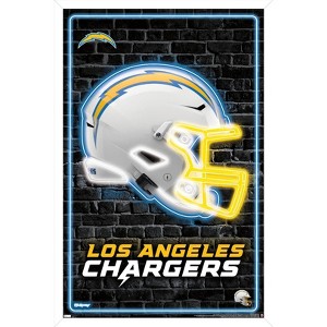Trends International NFL Los Angeles Chargers - Neon Helmet 23 Framed Wall Poster Prints - 1 of 4