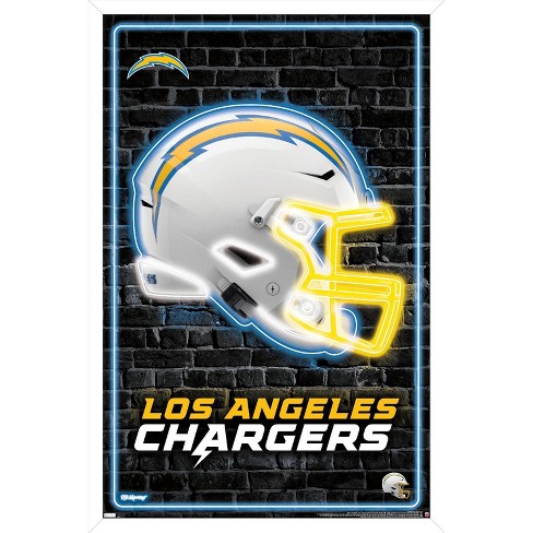 Trends International Nfl Los Angeles Chargers - Neon Helmet 23 Framed Wall  Poster Prints White Framed Version 22.375' X 34' : Target