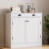 Modern Buffet Sideboard - Sideboard Storage Cabinet with 1 Drawer, 2 Doors, Adjustable Shelf, Wood Coffee Bar Cabinet for Living Room - 3 of 4