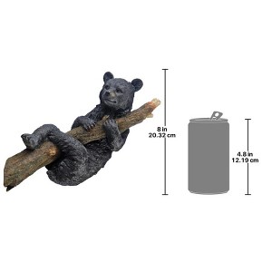 Design Toscano Up A Tree Hanging Black Bear Cub Sculpture, Hanging Bear Cub - Multicolored - 1 of 3
