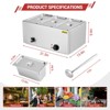 3-Pan 21QT Commercial Food Warmer, 7 QT/Pan Stainless Steel Bain Marie Steam Table Countertop Soup Station with Temper Control Drainage Faucet & Lid - 2 of 4