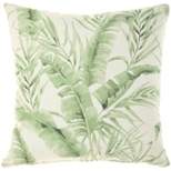 18"x18" Reversible Indoor/Outdoor Banana Leaf and Chevron Print Square Throw Pillow - Mina Victory