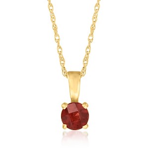 Pure Collection by Ross-Simons 0.28 Carat Garnet Pendant Necklace in 14kt Yellow Gold - 1 of 4
