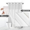 Aoibox No Hook Slub Textured Shower Curtain with Snap-in PEVA Liner Set, Hotel Style with See Through Top Window, Fabric Outer &Waterproof Inner Liner - 2 of 4