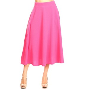 Women's Flared Midi Skirt with pockets - White Mark - 1 of 3