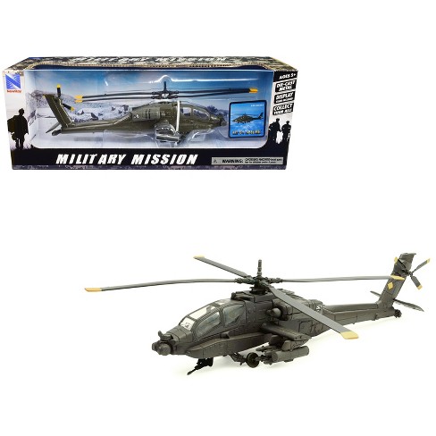 Boeing Ah 64 Apache Attack Helicopter Olive Drab united States Army military Mission Series 1 55 Diecast Model By New Ray Target