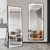 Lomsoe 64 inch x 21 inch full-length vertical mirror with LED light, illuminated floor mirror with bracket, dimming wall mirror black - 4 of 4