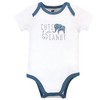 Hudson Baby Infant Boy Cotton Bodysuits 3pk, Blue Elephant - 4 of 4