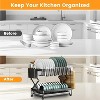 LunaLulinlk Dish Drying Rack, 2-Tier Stainless Steel with Drain Tray and Utensil Holder, Space-Saving for Kitchen Counter or Sink - 4 of 4
