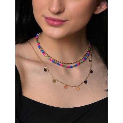 SOHI Women's Multicolour Everyday Multi-Layer Necklace