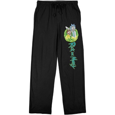 Rick and Morty Portal Logo Men's Black Sleep Pajama Pants