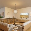 5-Light Farmhouse Rattan Chandelier with Fabric Shades - Hand Woven Pendant Light for Dining Room or Kitchen Island, Rustic Ceiling Fixture - 3 of 4
