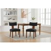 Akoasm Set of 2 Modern Linen Fabric Armless Dining Chairs with Curved Backrest and Solid Wooden Legs-Black - 2 of 4
