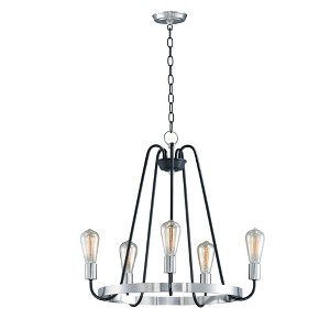 Maxim Lighting Haven 5 - Light Chandelier in  Black/Satin Nickel - 1 of 4