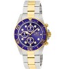 Invicta 1773 Men's Pro Diver Two Tone Blue Dial Coin Edge Bezel Chronograph Watch - 2 of 4