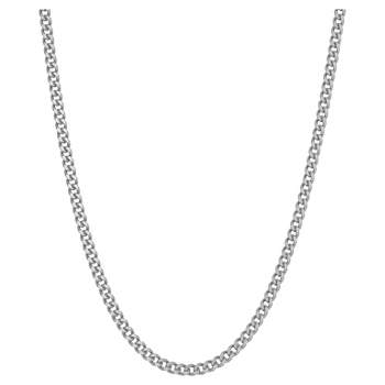 Tiara Sterling Silver 18" Curb Chain Necklace