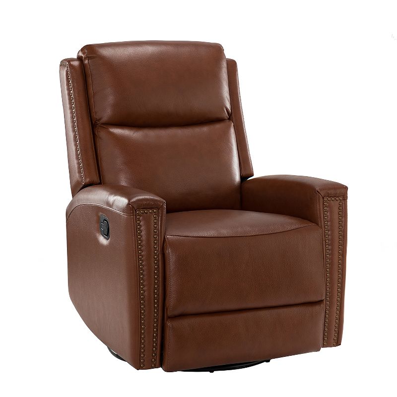 Hilario Fall 30.31''Wide Genuine Leather Swivel Rocker Recliner  Deal of the day | ARTFUL LIVING DESIGN, 1 of 12