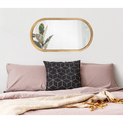 Elegant Full-Length Gold Wood Vanity Mirror, 33"x23.5"