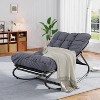 Patio Rocking Chair, Adjustable Metal Frame Lounge Chair with Cushion for Porch or Backyard - 3 of 4