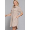 Slickblue Women’s Linen Effect Mini Dress, Roll-Up Sleeves, Straight Style, Black/Sand, Size S–L - 4 of 4