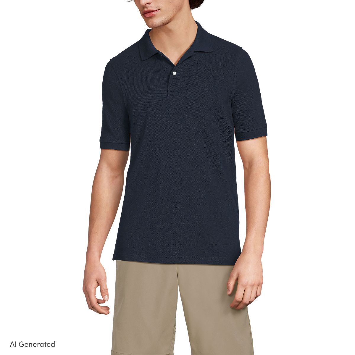 Lands' End School Uniform Young Men's Short Sleeve Mesh Polo Shirt - thumbnail 8