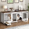 FUFU&GAGA 86.6" Dog Crate Furniture Wooden Dog Kennel with Room Divider and 2 Drawers - 2 of 4