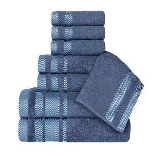 Cotton Medium Weight 8 Piece Bathroom Towel Set by Blue Nile Mills - 1 of 4