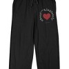Sex And The City Heart Shape Curved Absof***kinglutely Text Women's Black Sleep Pajama Pants - 2 of 4