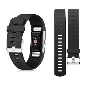 For Fitbit Charge 2 Band Replacement TPU Sport Wristband Strap Adjustable with Metal Buckle Clasp by Zodaca - 1 of 4