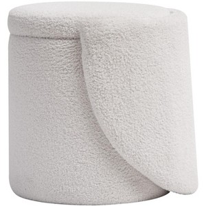 Nordlys Pouf with backrest and storage in bouclé Vintage Style Upholstery Living Room - 1 of 4