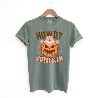 Simply Sage Market Women's Howdy Pumpkin Short Sleeve Garment Dyed Tee