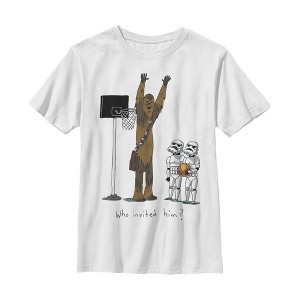 Boy's Star Wars Chewbacca Basketball Who Invited Him T-Shirt - 1 of 4