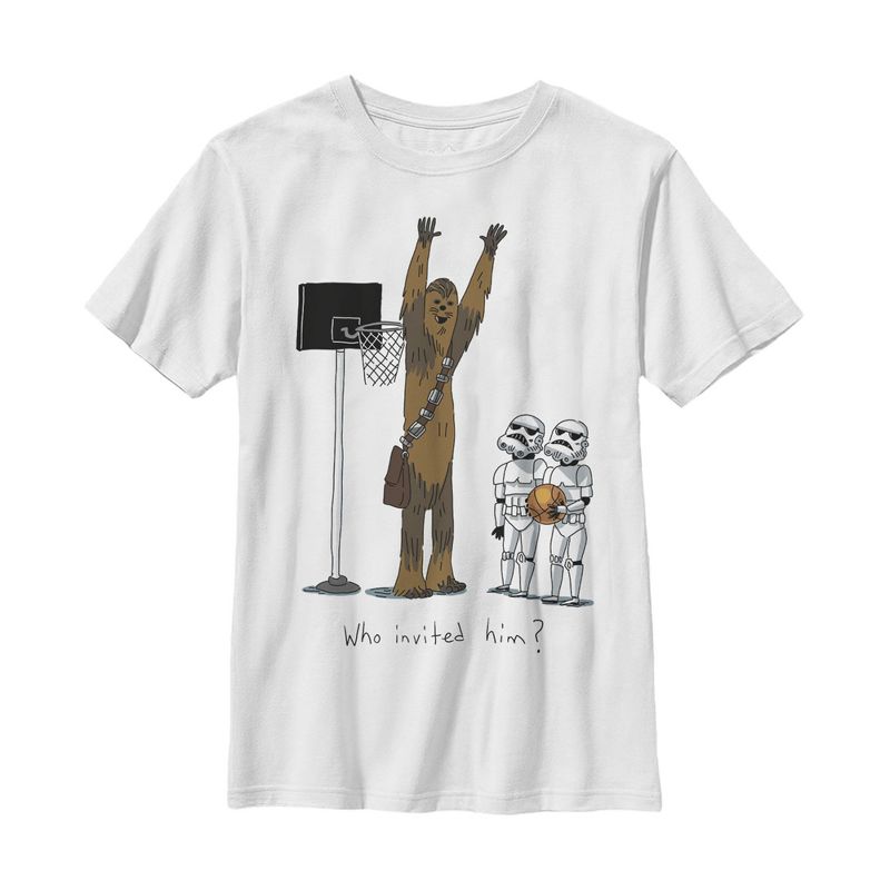 Boy's Star Wars Chewbacca Basketball Who Invited Him T-Shirt, 1 of 6