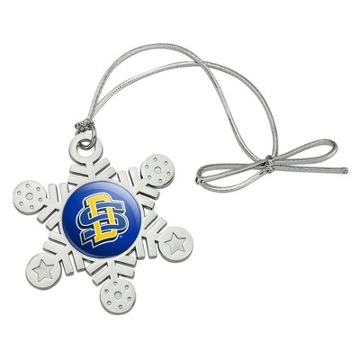 South Dakota State University Logo Metal Snowflake Christmas Tree Holiday Ornament