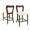 Christopher Knight Home Imamu Rubberwood Upholstered Counter Stools with Curved Open Back (Set of 2) - 2 of 4