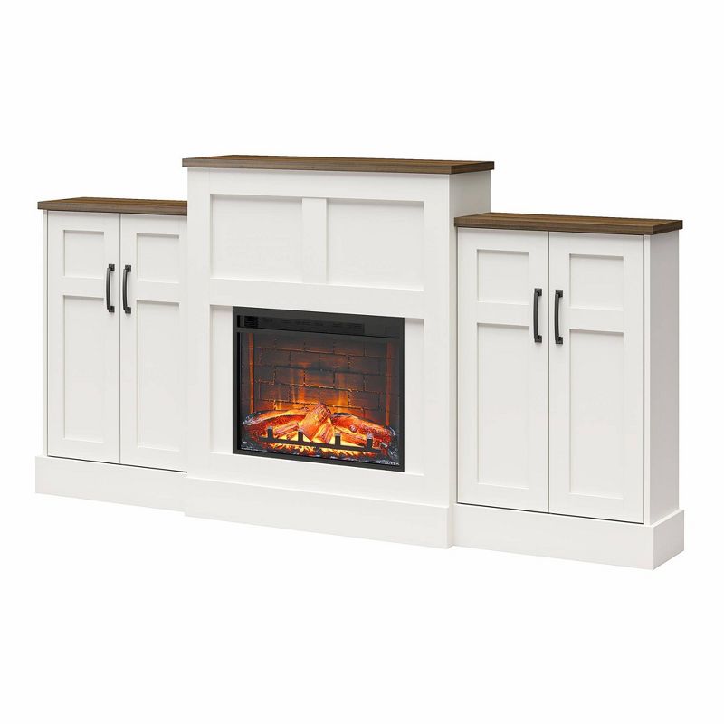 Harlowe Mantel with Electric Fireplace and Built-In Side Storage Cabinets White - Room &#38; Joy, 5 of 9