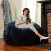 Jaxx Saxx 4ft - Large Round Bean Bag for Adults - Made in the USA - Luxuriously Soft Plush Faux Fur, Midnight Blue - 2 of 4