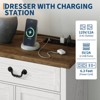 Garvee 9 Drawer Dresser with Power Outlet, Vintage Chest of Drawers with USB Ports, Farmhouse Storage Cabinet for Bedroom, Living Room - 3 of 4
